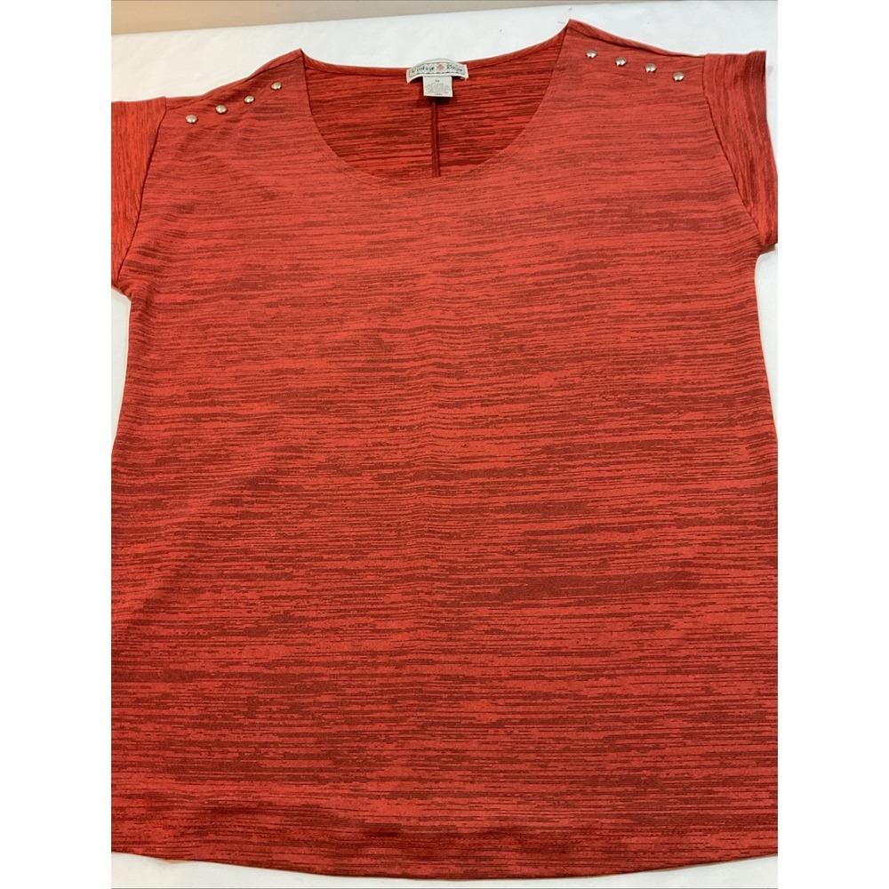 Vintage Suzie Short Sleeve Shirt Burnt Orange Size Medium G28